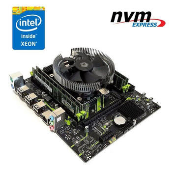 Комплект: Материнская плата Machinist X99 PR9-H (Unlock Turbo Boost) / LGA2011-3 / Intel Xeon E5-2630 v3 (8 (16) ядер по 2.4 - 3.2 GHz) / 16 GB DDR4 / 512 GB SSD M.2 + Кулер ID-Cooling DK-01 б/у