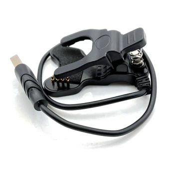 Адаптер USB кабель для смарт-годин на 4 контакти 9 мм. 30 см. / Чорний