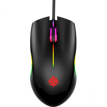 Миша GamePro gm117, Black, usb, оптична, 800-1200 dpi, 3 кнопки, rgb підсвічування, 1.45 м