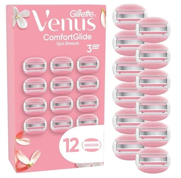 Сменные картриджи для бритья (лезвия кассеты) женские Venus ComfortGlide Spa Breeze 12 шт