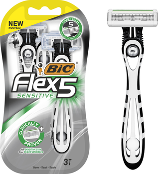 Станок BIC Flex 5 Sensitive 3 шт (3086123760417)