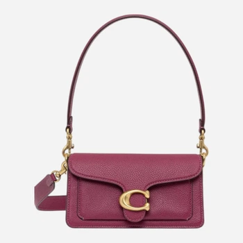 Сумка крос-боді через плече жіноча з натуральної шкіри маленька Coach Tabby Shoulder Bag 20 BG-COA-81 Фіолетова (195031249730)