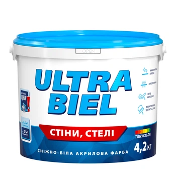 Фарба інтер'єрна акрилова Sniezka Ultra Biel (Снєжка Ультра Бєль) сніжно-біла 3 л