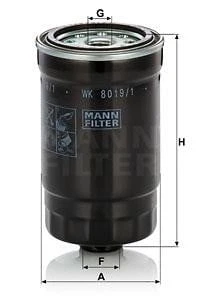 Паливний фільтр MANN-FILTER (WK8019/1)