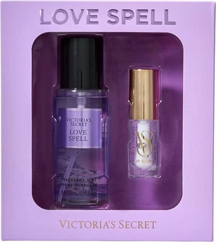 Набор Victoria's Secret Mist & Kiss Two-Piece Gift Set Love Spell Мини-спрей 75 мл + Блеск для губ 3.2 г (266433281258)
