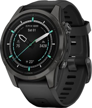 Smartwatch Garmin epix Pro (Gen 2) Sapphire Edition 42 mm Carbon Grey DLC Titanium with Black Band (010-02802-15)