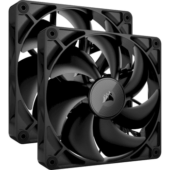 Комплект корпусных кулеров Corsair RX140 RGB PWM (2 шт) + хаб, 1700RPM, 140мм, черный