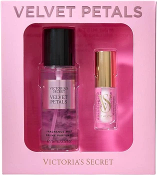 Набор Victoria's Secret Mist & Kiss Two-Piece Gift Set Velvet Petals Спрей 75 мл + Блеск для губ 3.2 г (266433281260)
