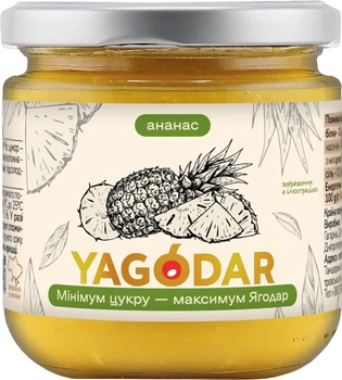 Джем YAGODAR з низьким вмістом цукру Ананас 210 г (4820255080079)