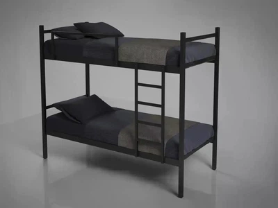 Ліжко металеве двоярусне Лідс DUO 80х200 см чорне