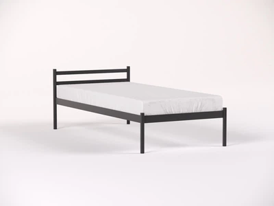 Односпальне металеве Ліжко Comfort 90х200 см чорне
