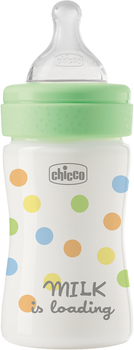 Пляшечка для годування пластикова Chicco Perfect Easy з силіконовою соскою 0+ зелена 150 мл (20241.30)