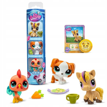 Zestaw zabawkowy TM Toys 3 figurki zwierzątek Littlest Pet Shop + akcesoria seria 3 34724ES (0885561006353)