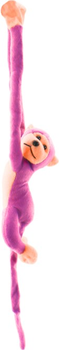 Maskotka Lean Toys Małpka z dźwiękiem Różowa 60 cm 16806 (5905884451236)