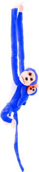 Maskotka Lean Toys Małpka z dzieckiem Niebieska 70 cm 16825 (5905884451427)