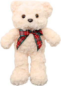 Maskotka-przytulanka Lean Toys Miś z kokardą Biały 30 cm 22105 (5905991044611)
