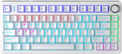 Клавіатура дротова AULA F75 KRGD Red USB White EN/UA (6948391203225)