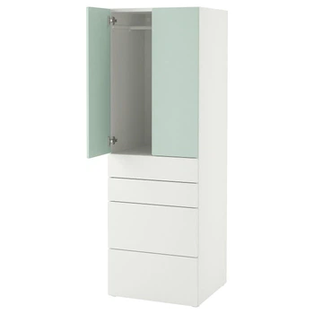 Гардероб ІКЕА SMÅSTAD / PLATSA 60х57х181 см з 4 ящиками (s79546535)