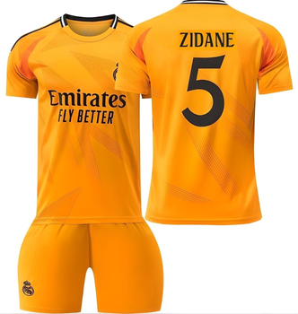 Футбольна форма дитяча Zidane (Зідан) 5 Real Madrid (Реал Мадрид), сезон 24/25, 28 розмір, ріст 150-155 см, помаранчева