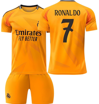 Футбольна форма дитяча Ronaldo (Роналду) 7 Real Madrid (Реал Мадрид), сезон 24/25, 22 розмір, ріст 125-130 см, помаранчева