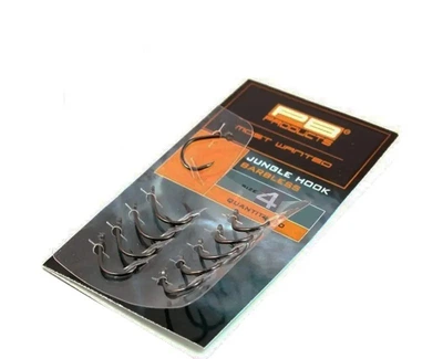 Крючок карповый, безбородый PB Products Jungle Barbless Hook DBF size 4 "Вайд Гейп",24821