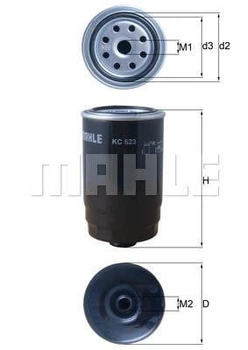 Фільтр паливний MAHLE (KC623)