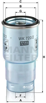 Фильтр топливный MANN-FILTER WK 720/2 - WK 720/2x