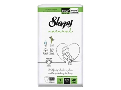 Підгузки дитячі SLEEPY р.1 40шт "Natural" Diaper Newborns 1 (2-5кг)