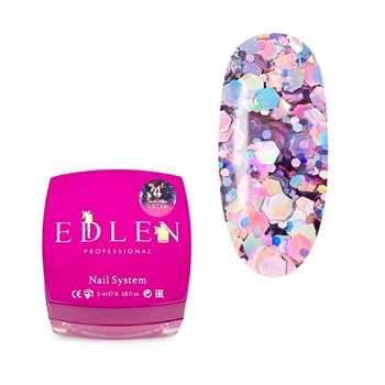 Гель глиттерный Edlen Disco №04, 5 гр