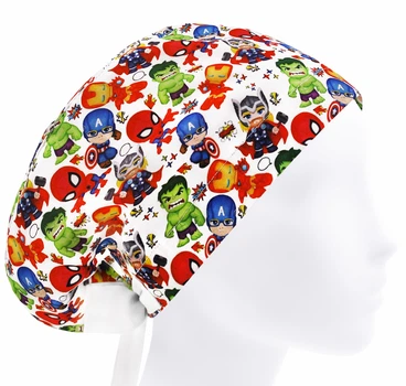 Медична шапочка жіноча HeadwearUniverse універсальна принт Мультяшні супергерої