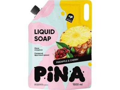 Мило рідке PINA 1,5л дой-пак Pineapple and cherry