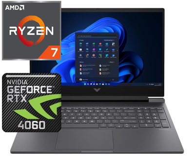 Ноутбук (2024) для гейминга HP Victus 16 Ryzen 7-7840HS/ 32GB / 1TB+1TB/ Win11x Licensed/ RTX4060 / 16.1" 240Hz