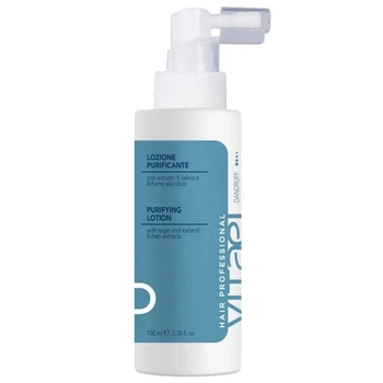 Лосьйон для видалення лупи Vitael Purifying Lotion Anti-Dandruff, 100 мл сприяє нормалізації стану шкіри голови, має антисептичні та протизапальні властивості, заспокоює подразнені ділянки