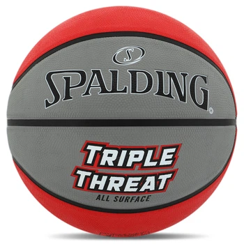 М'яч баскетбольний гумовий №7 S-G TRIPLE THREAT (гума, бутіл, сірий-червоний) (84546Z_Сірий-червоний)