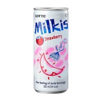 Напиток молочный газированный Lotte Milkis Strawberry Клубника 250 мл