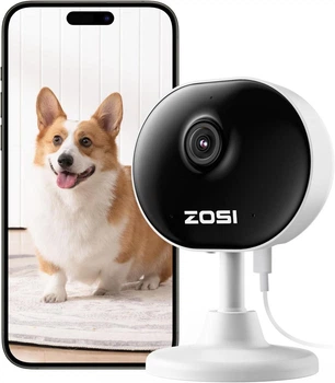 Камера ZOSI для помещений с WiFi, купольная мини-камера видеонаблюдения 1080P Белый