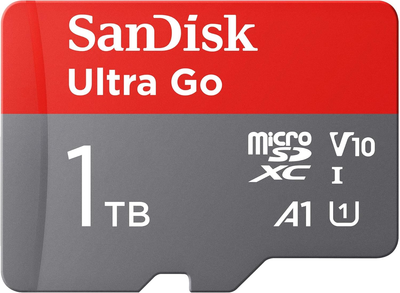 Карта памяти microSD 1 TB SanDisk Ultra Go UHS-1 A1 class 10 + SD адаптер (SDSQUVC-1T00-GZ6MA)