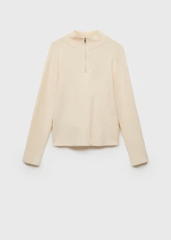 Джемпер жіночий з блискавкою MANGO 77007704 Бежевий L KL0265