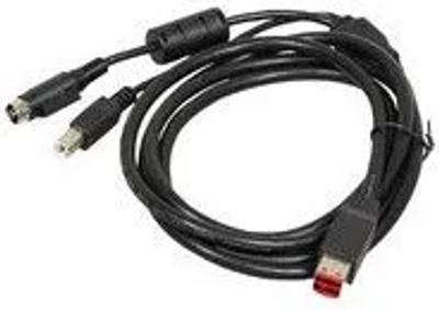 Кабель Capture PoweredUSB – HOSIDEN + USB-B 24V M/M 1.8 м Black (USB000000002117A)