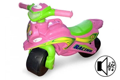 Детский беговел, качалка Doloni toys Мотоцикл музыкальный "Sport" розовый
