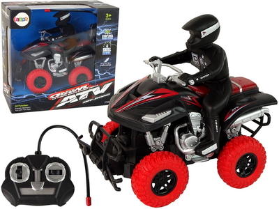 Quad zdalnie sterowany Lean Toys 1:18 Czarno-czerwony 21x20x13 cm (10996) (5905679070840)