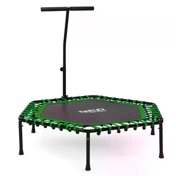 Фитнес батут с ручкой Neo-Sport 127 см шестигранный зелёный