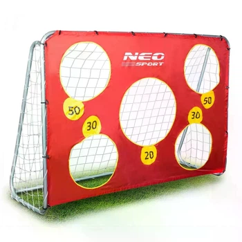 Переносные большие футбольные ворота Neo-Sport 215х153х76 см с мишенью для точности и анкерами