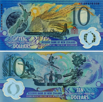 Банкнота Нова Зеландія 10 доларів 2000 Полімер UNC Пам’ятна (P190b)
