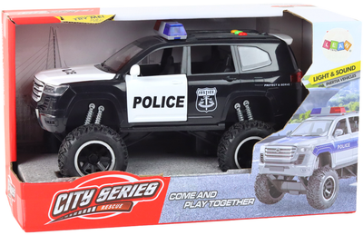 Pojazd terenowy Lean Toys Raptor Policja z otwieranymi drzwiami dźwiękiem i światłami Czarny (16936) (5905884455296)