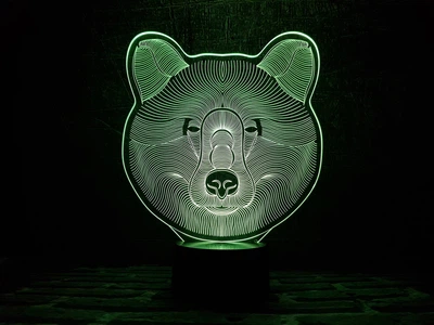 Сменная пластина для 3D ламп "Медведь" 3DTOYSLAMP 3222812