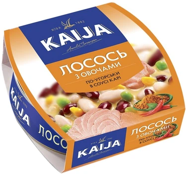 Лосось з овочами по-угорськи в соусі карі Kaija 220 г (4751007732987)
