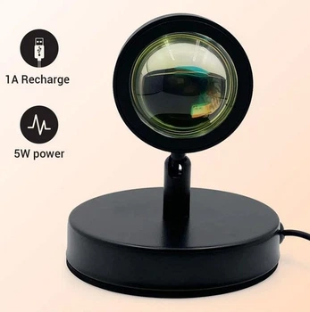 Светодиодная лампа для селфи с эффектом заката sunset Lamp круглая проекционная лампа 16 см