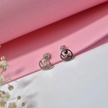 Серебряные серьги гвоздики на закрутках без камней LOVE серебро 925 пробы Родированное 5445р