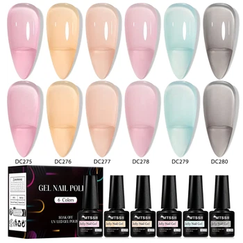 Набір прозорих гель-лаків MTSSII Jelly Nail Gel "Marrakech Mist", 6 шт